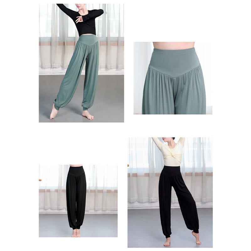 Plain Color Loose Modal Yoga Dance Harem Pants