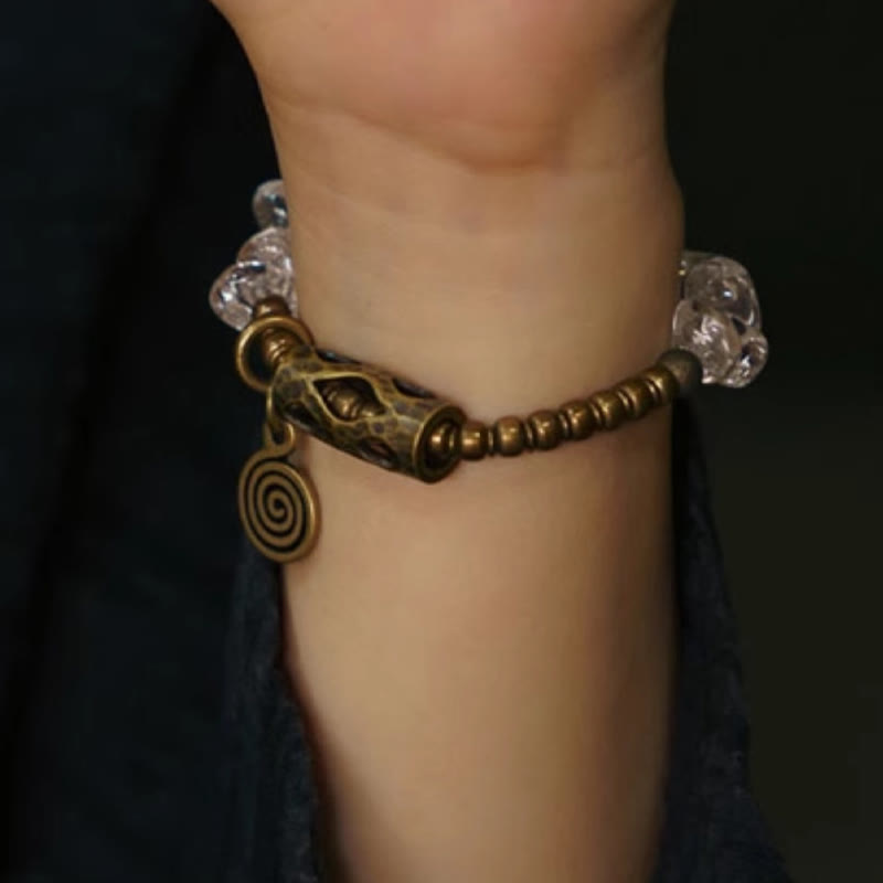 Irregular White Crystal Copper Clarity Bracelet