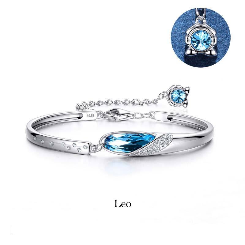 925 Silver Plated Copper 12 Constellations of the Zodiac Charm Bracelet