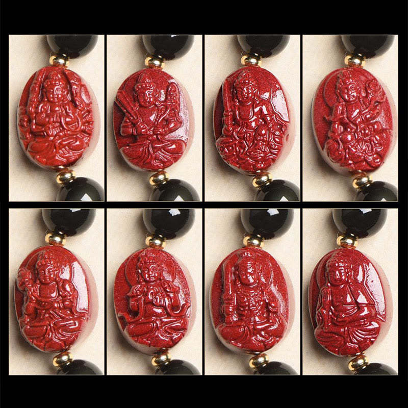 Chinese Zodiac Natal mystic zen Natural Black Obsidian Cinnabar Purification Bracelet