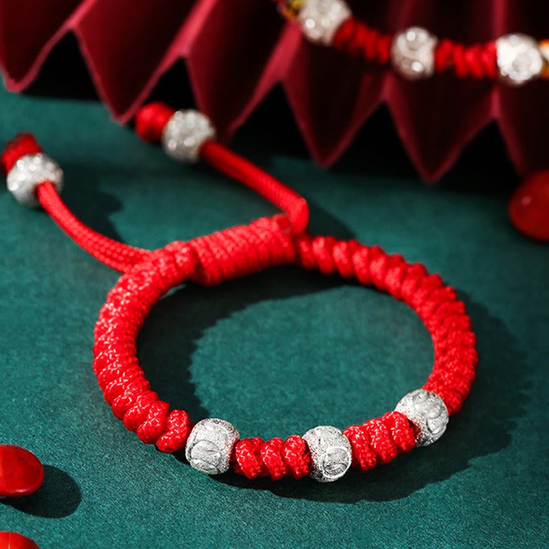925 Sterling Silver King Kong Knot Multicolored Red String Strength Handmade Braided Kids Child Bracelet