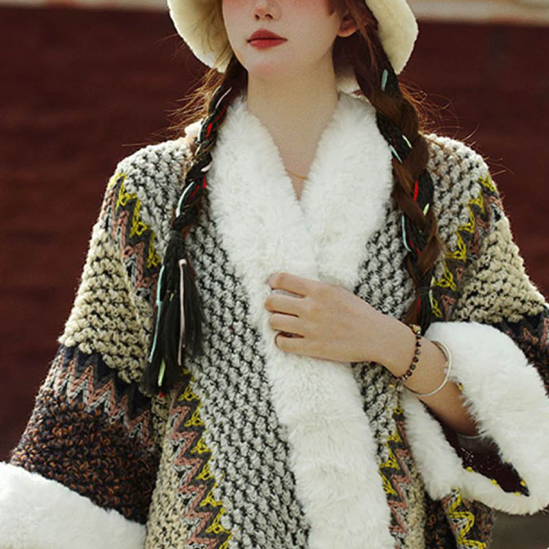Tibetan Multicolored Striped Shawl Winter Cozy Travel Scarf Wrap