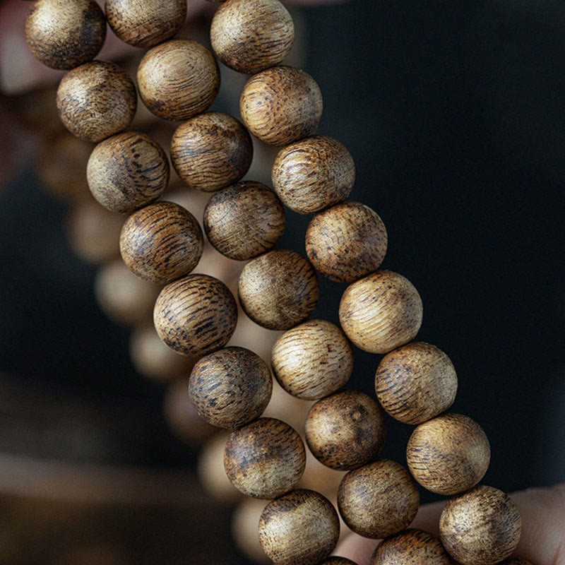 108 Mala Beads Hainan White Qinan Agarwood Calm Strength Bracelet