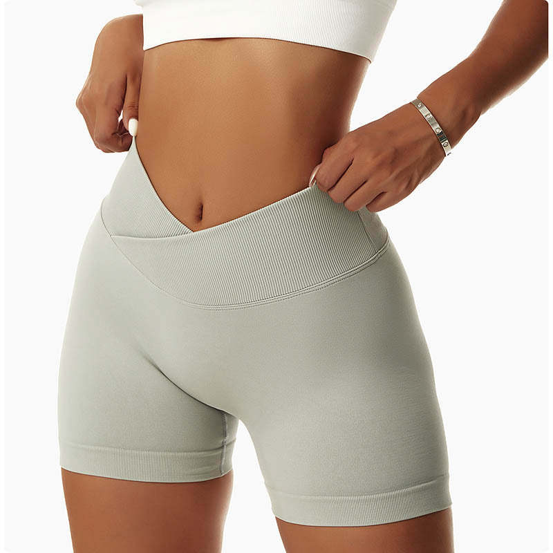 Women Seamless High Elasticity Sports Fitness High Waist Yoga Workout Shorts