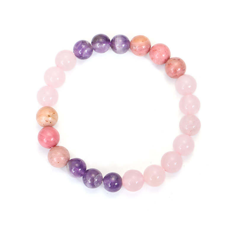108 Mala Beads Amethyst Rose Quartz Spiritual Healing Tassel Bracelet