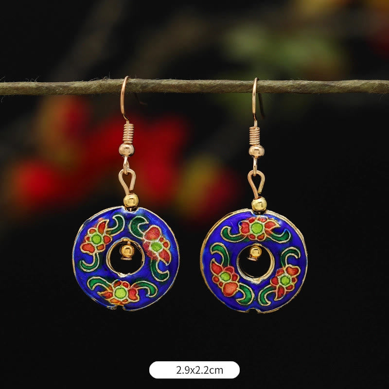 Lotus Butterfly Flower Alloy Copper Enlightenment Drop Earrings