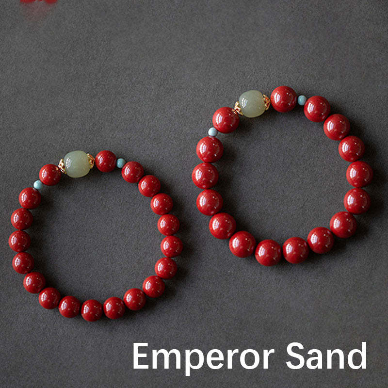 Cinnabar Green Aventurine Fortune Luck Bracelet