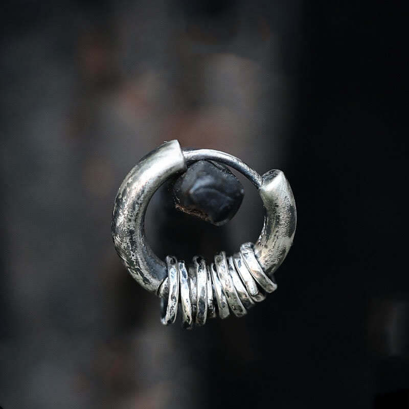 925 Sterling Silver Hand-hammered Protection Earrings