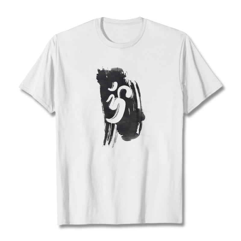 OM Ink Background Cotton Tee T-shirt