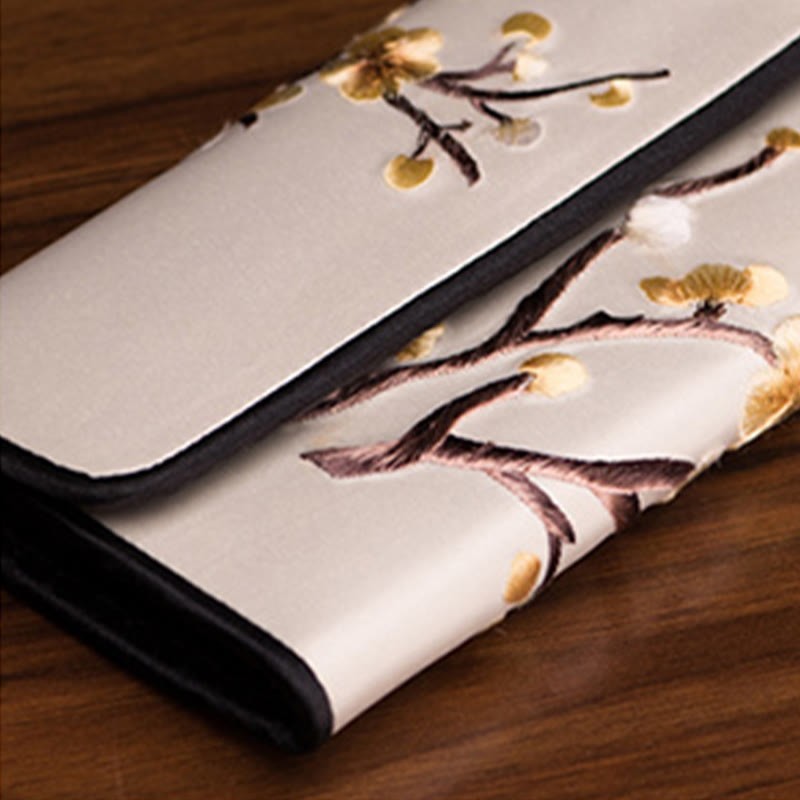 Plum Bossom Su Embroidery Journey Shopping Long Purse Handbag