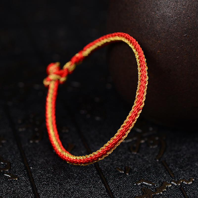 Two-Color Rope Handcrafted Eight Thread Peace Knot Bracelet