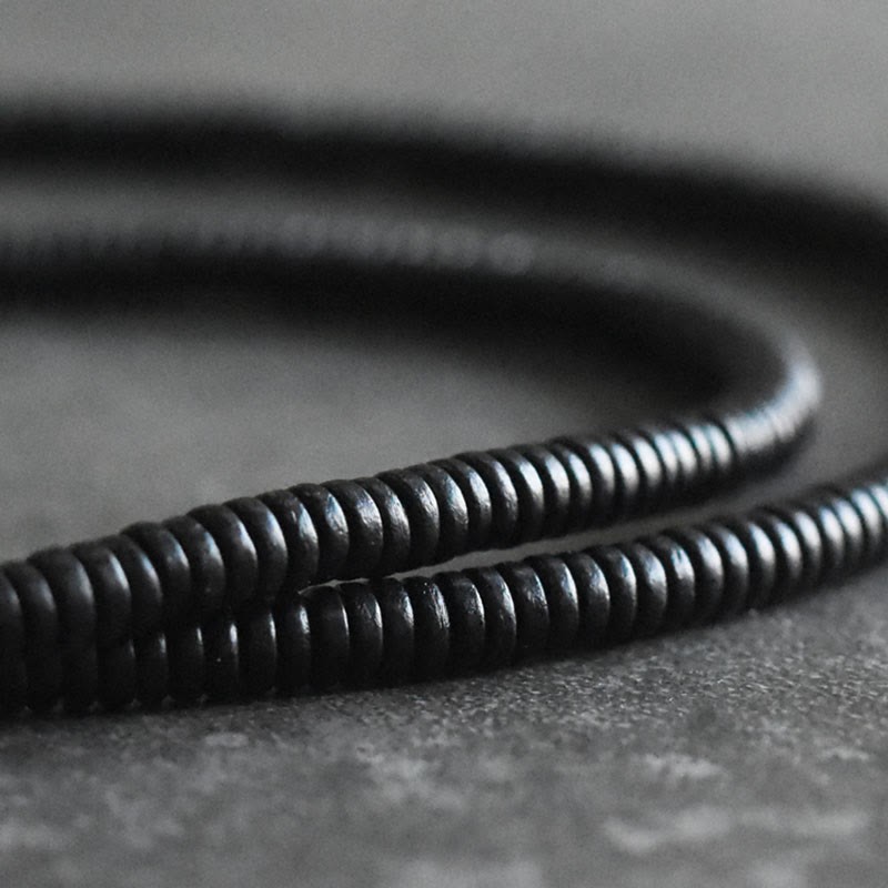 Tibetan Ebony Wood Beads Copper Peace Multilayered Bracelet