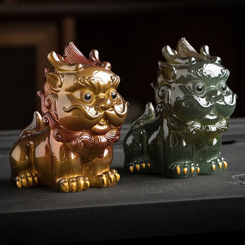 Color Changing Small PiXiu Resin Tea Pet Wealth Home Figurine Decoration