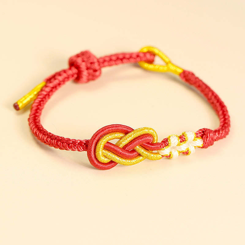 Handcrafted Eight Thread Peace Knot Peach Blossom Knot Luck Connection Bracelet