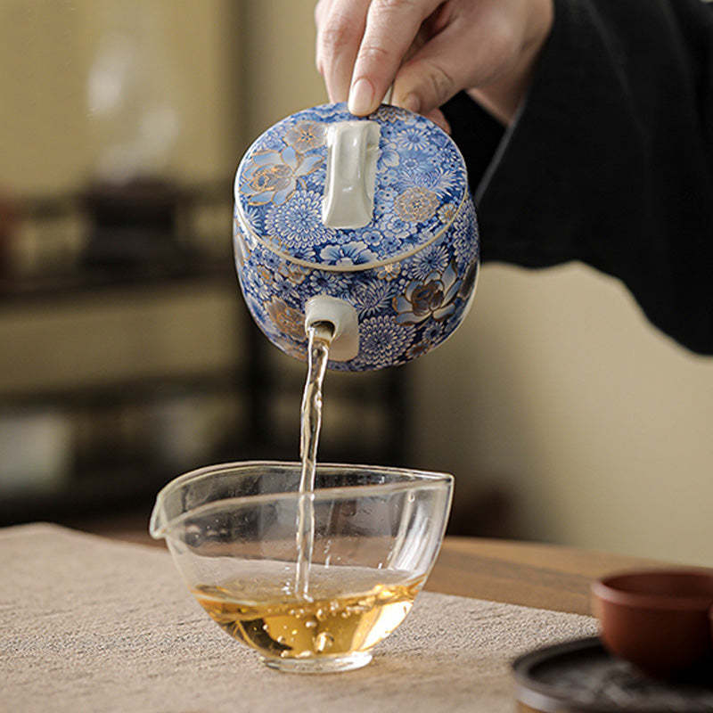 Lotus Chrysanthemum Plum Blossom Flower Teacup Kung Fu Tea Cup Teapot