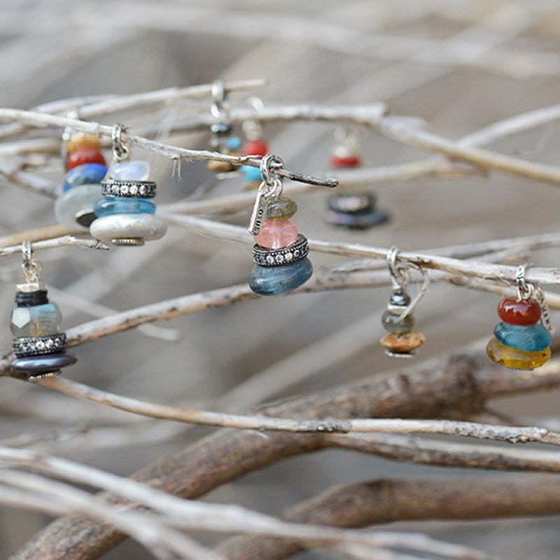 Zen Cairn Labradorite Various Crystals Calm Pendant Necklace