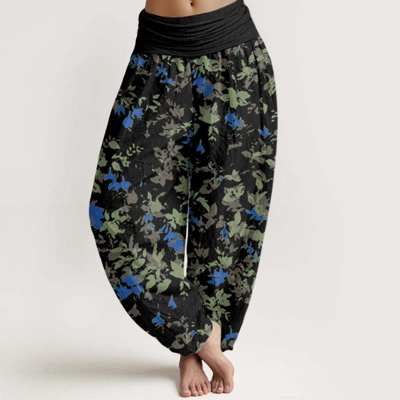 Floral Pattern Women's Elastic Waist Harem Pants