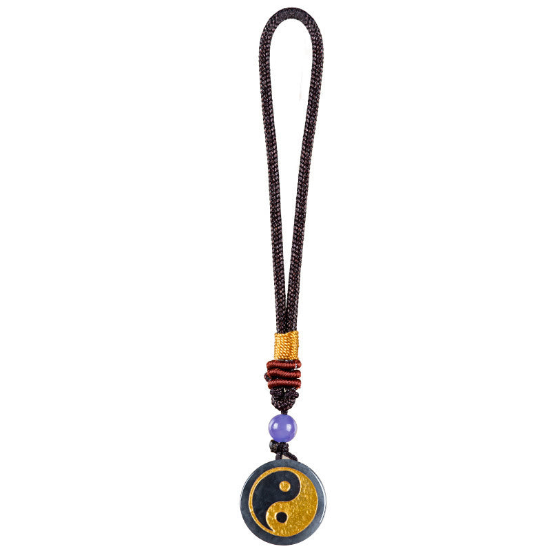 Yin Yang Black Jade Harmony Protection Key Chain