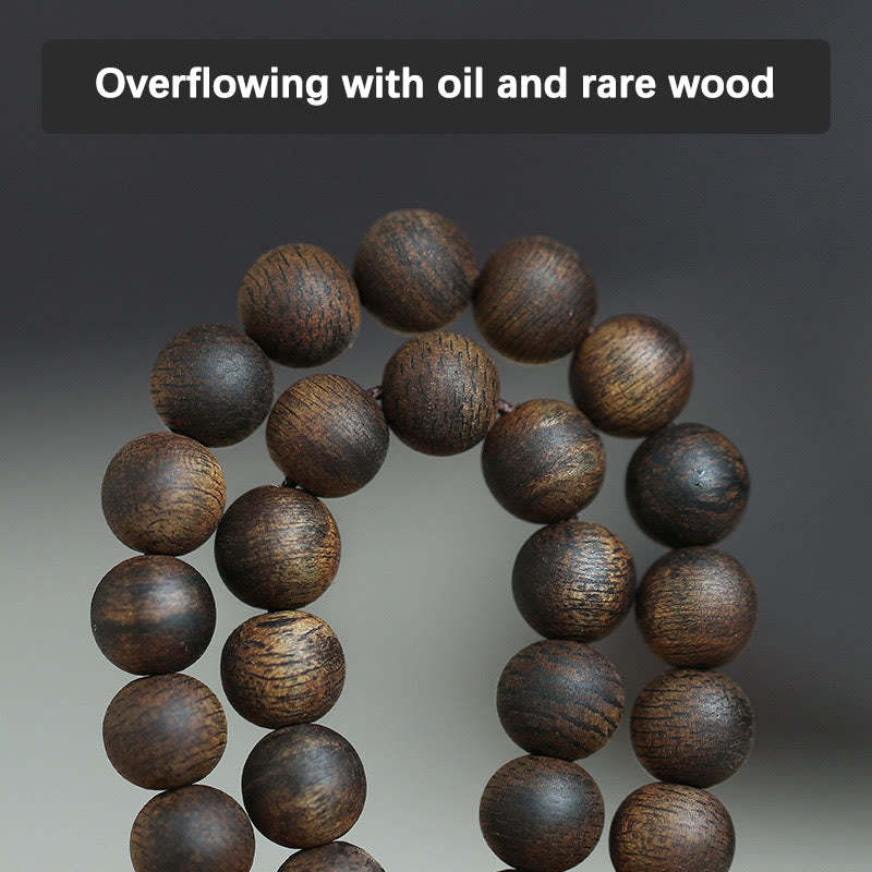 7mm 108 Mala Beads Nha Trang Qinan Agarwood Peace Strength Bracelet