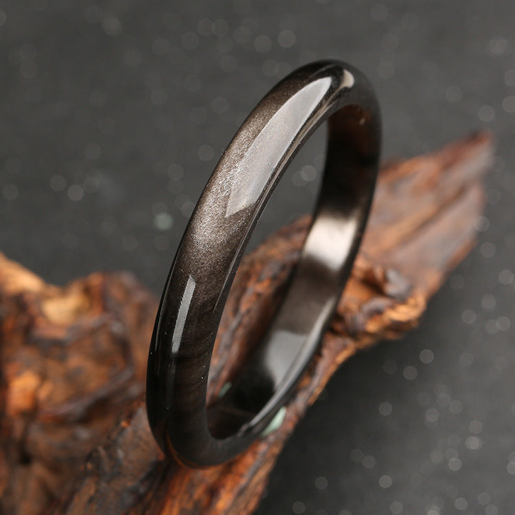 Gold Sheen Obsidian Silver Sheen Obsidian Protection Bracelet Bangle