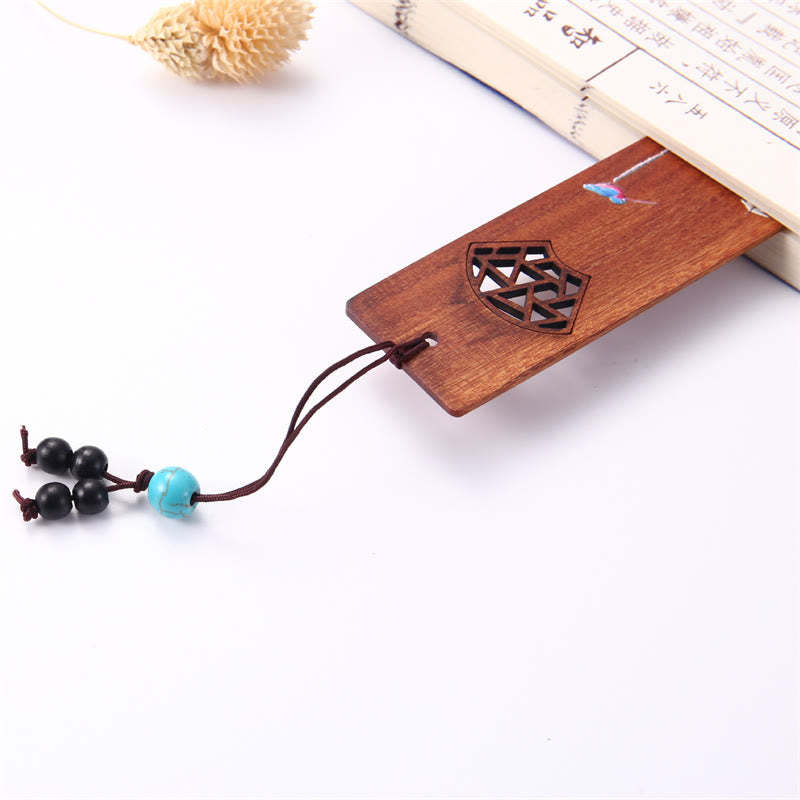4Pcs Four Seasons Plum Orchid Bamboo Chrysanthemum Peking Opera Mask Wood Bookmarks With Gift Box