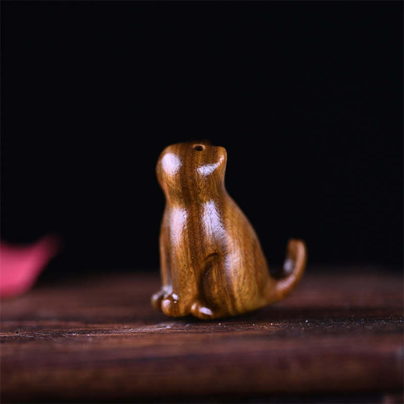 Small Leaf Red Sandalwood Ebony Wood Sandalwood Green Sandalwood Lucky Mini Cat Deer Sooth Phone Hanging Decoration