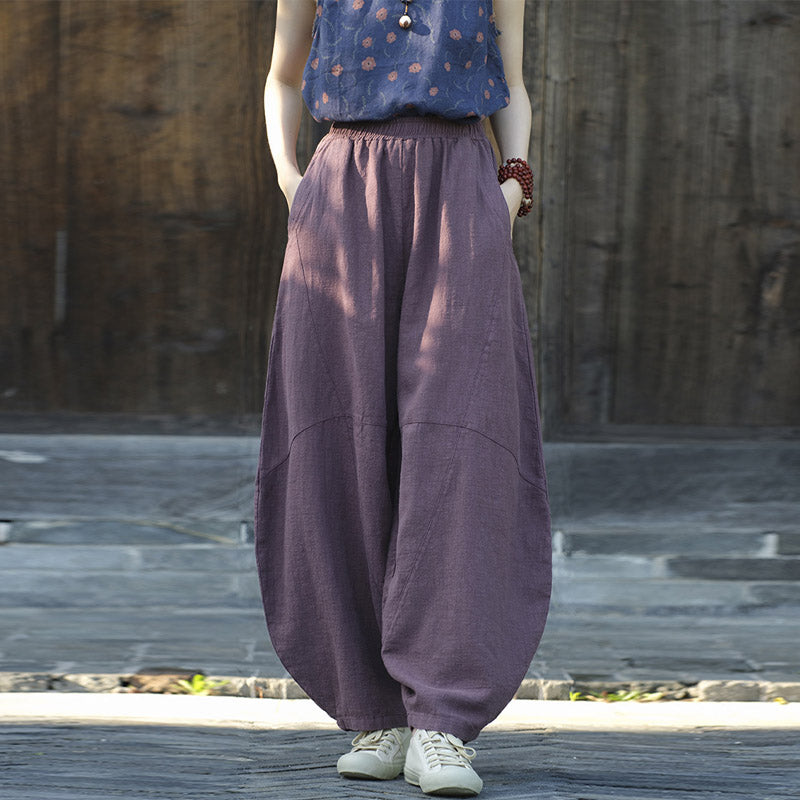 Cotton Linen Pants Harem Trousers Loose Zen Yoga Tai Chi Women's Pants