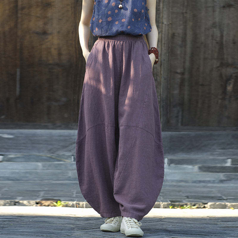 Cotton Linen Pants Harem Trousers Loose Zen Yoga Tai Chi Women's Pants