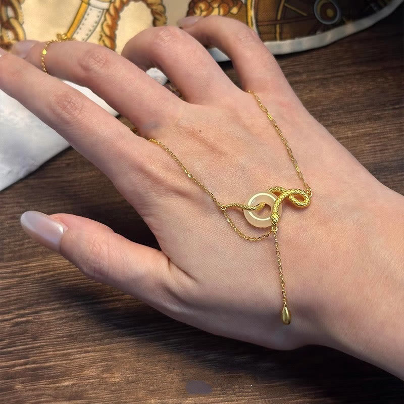 Chalcedony Peace Buckle 925 Sterling Silver Gold Year Of The Snake Harmony Necklace Pendant