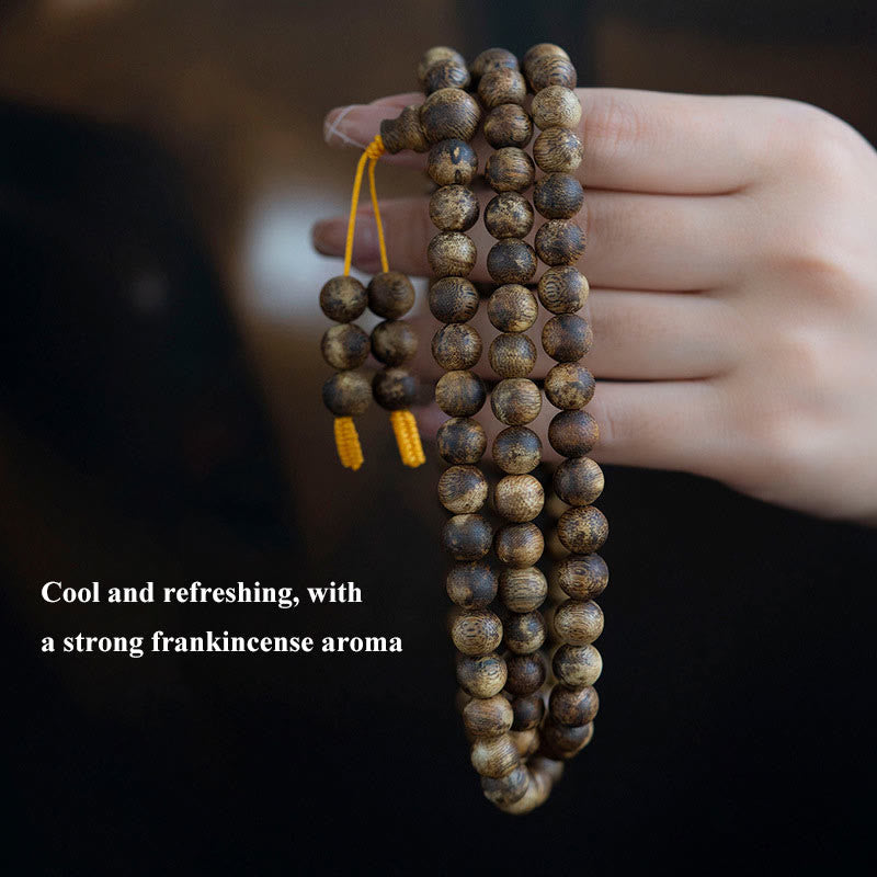 108 Mala Beads Hainan White Qinan Agarwood Calm Strength Bracelet
