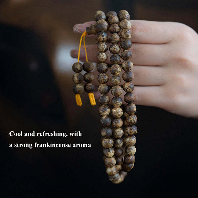 108 Mala Beads Hainan White Qinan Agarwood Calm Strength Bracelet