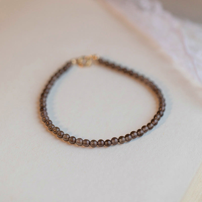 Smoky Quartz Black Obsidian Ultra-thin Beads Success Bracelet