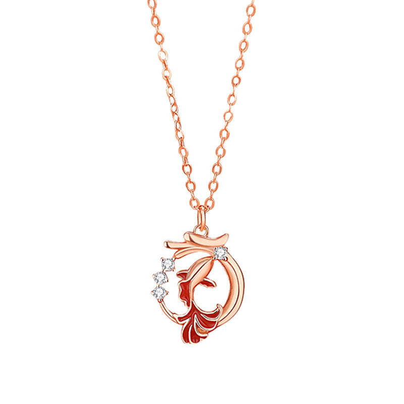 925 Sterling Silver Year Of The Dragon Koi Fish Fu Character Luck Necklace Pendant Bracelet