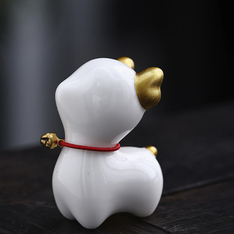 Mini Deer Tea Pet Ceramic Home Desk Figurine Decoration