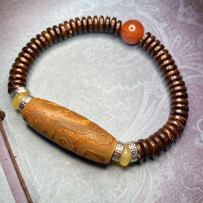 Tibetan Nine-Eye Dzi Bead Wealth Bracelet