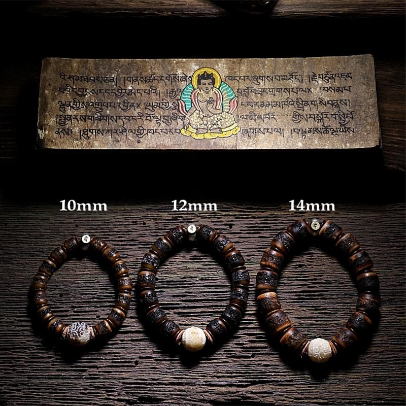 925 Sterling Silver Chinese Zodiac Natal mystic zen Handmade Tibet Yak Bone Strength Bracelet