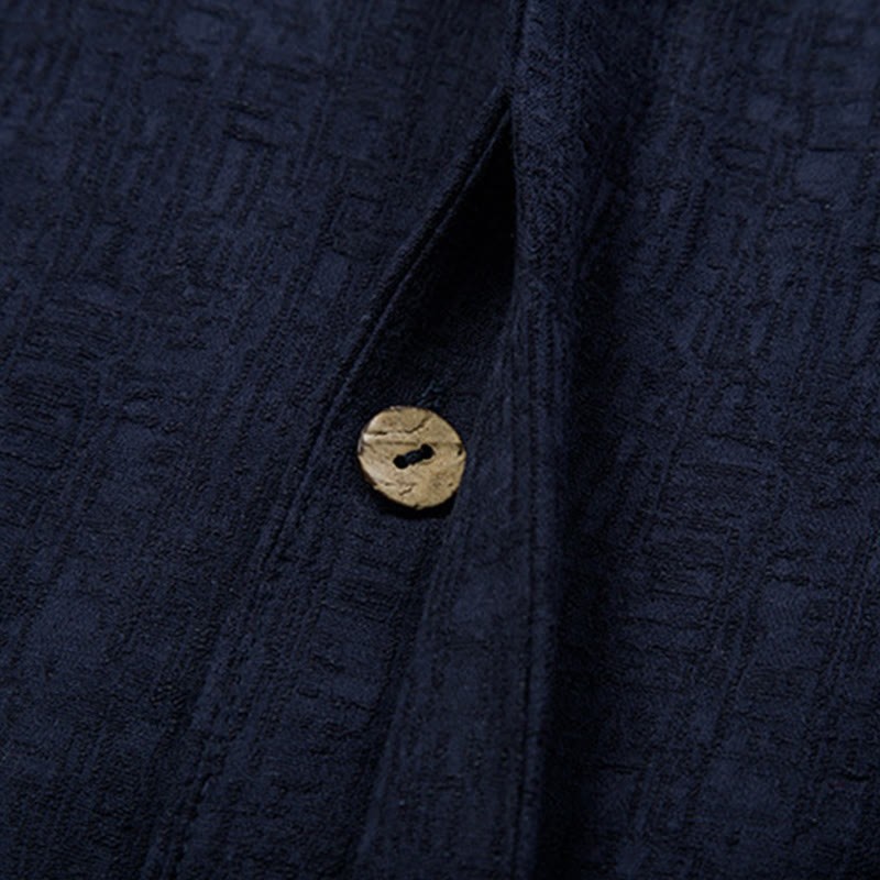 Solid Color Chinese Tang Suit Cotton Linen Jacket Men Clothing