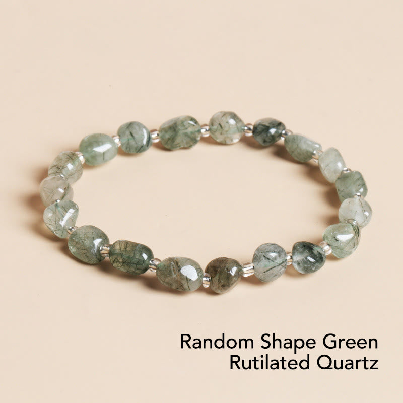 Natural Irregular Shape Stone Crystal Meditation Balance Bracelet