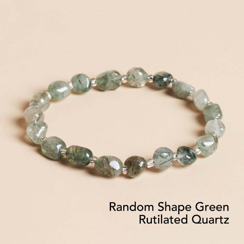 Natural Irregular Shape Stone Crystal Meditation Balance Bracelet