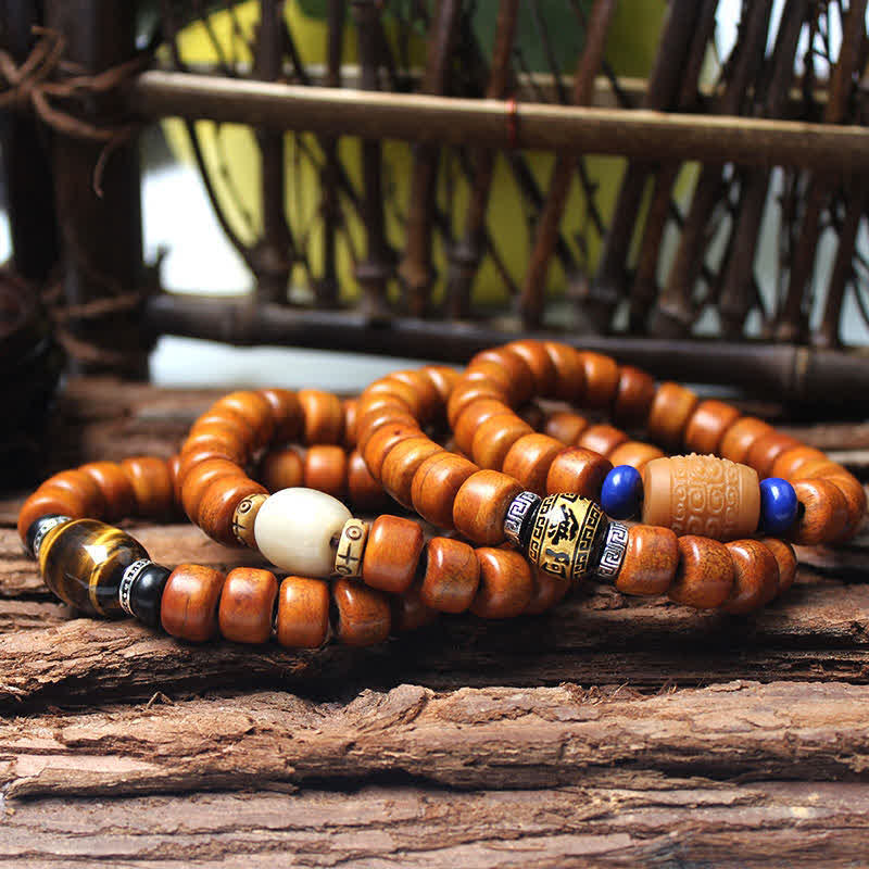 Tibetan Yak Bone Om Mani Padme Hum Strength Bracelet