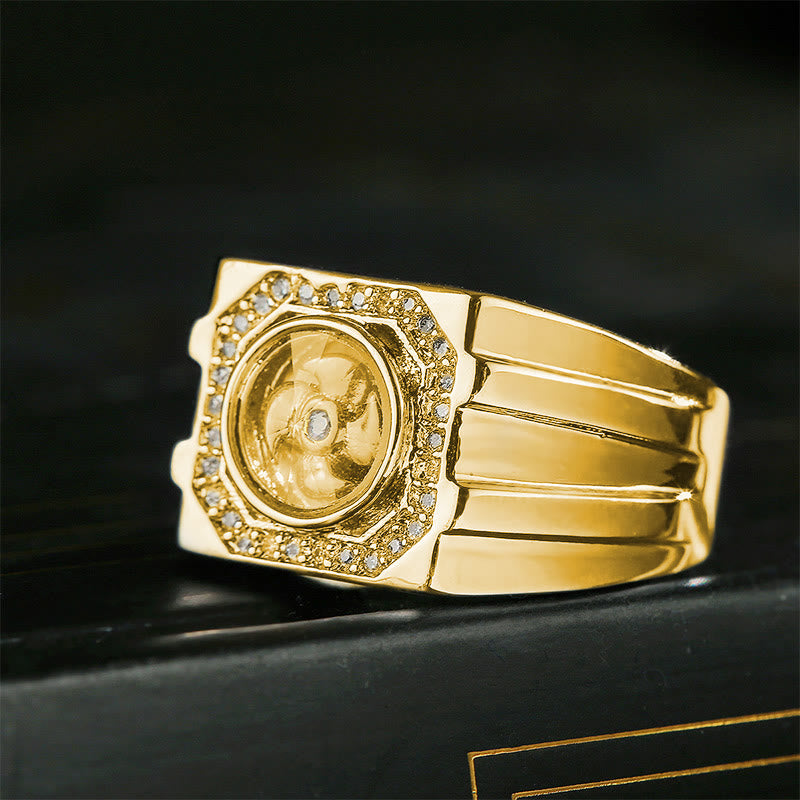 Gold Plated Copper Brass Windmill Healing Ring