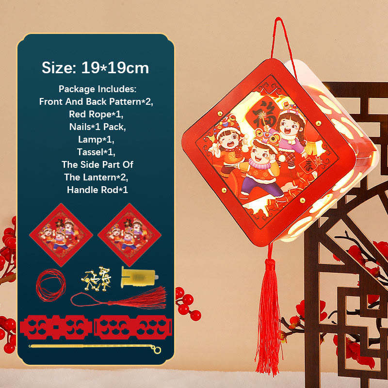 DIY Good Luck Cute Rabbit Paper Lantern Lamp Mid-Autumn Festival Lantern Decoration