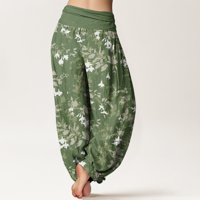 Floral Pattern Women's Elastic Waist Harem Pants