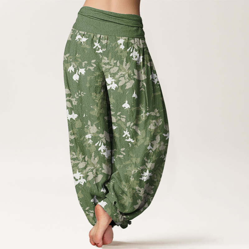 Floral Pattern Women's Elastic Waist Harem Pants