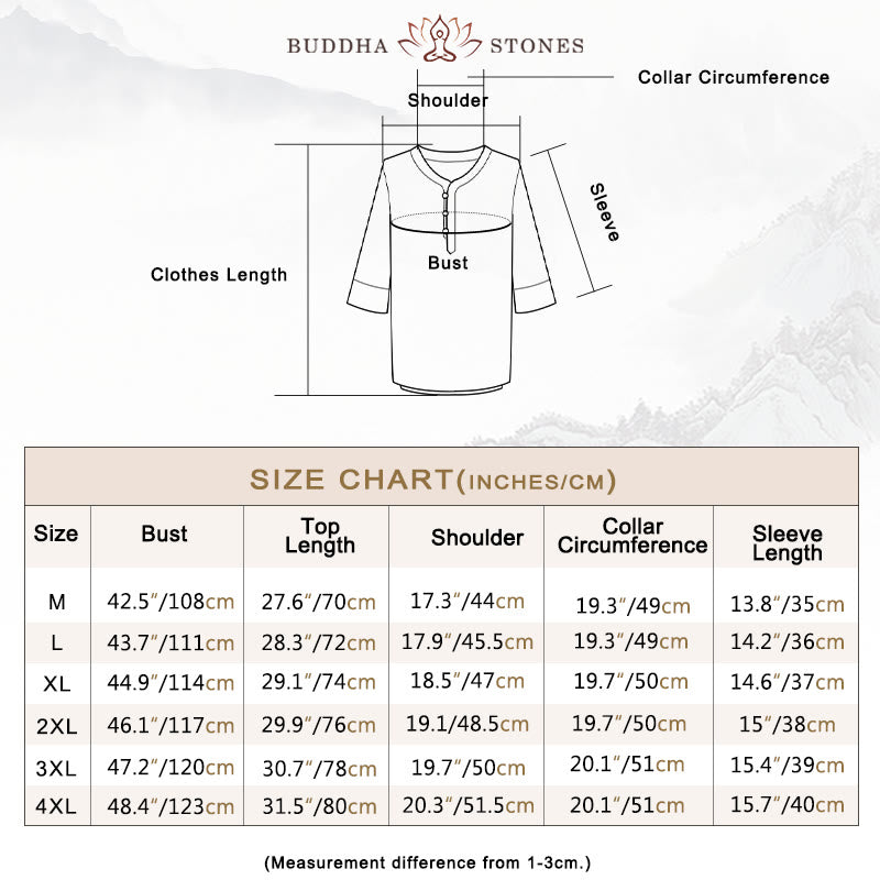 Solid Color Traditional Cotton Linen Short Sleeve T-shirt Pants Clothing Men's Set