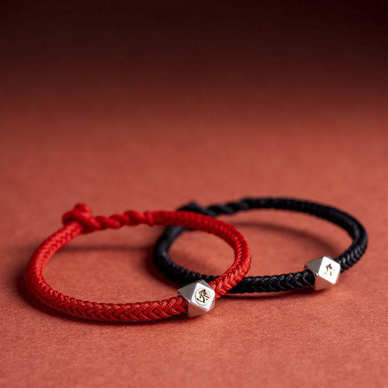 925 Sterling Silver Handmade Chinese Zodiac Natal mystic zen Luck Protection Braided String Bracelet