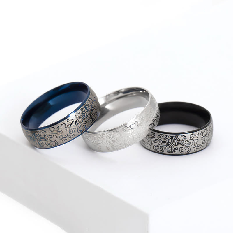 Lucky Mythological Creature Taotie Wealth Titanium Steel Ring