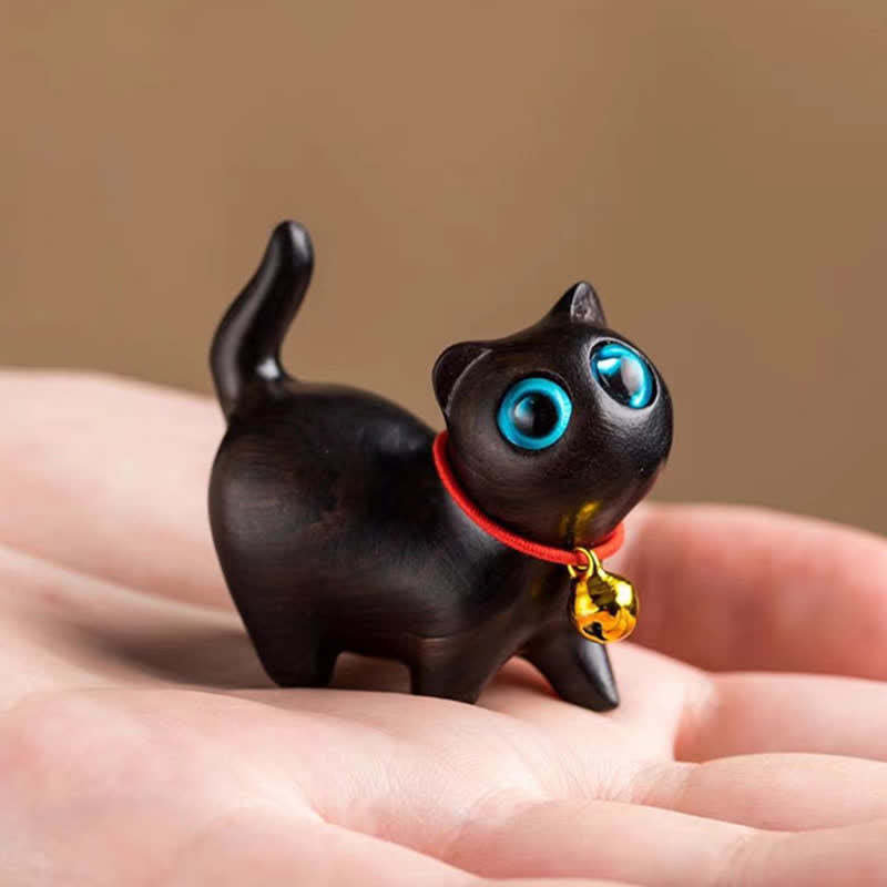 Green Sandalwood Small Leaf Red Sandalwood Cute Cat Animals Soothing Peace Decorations