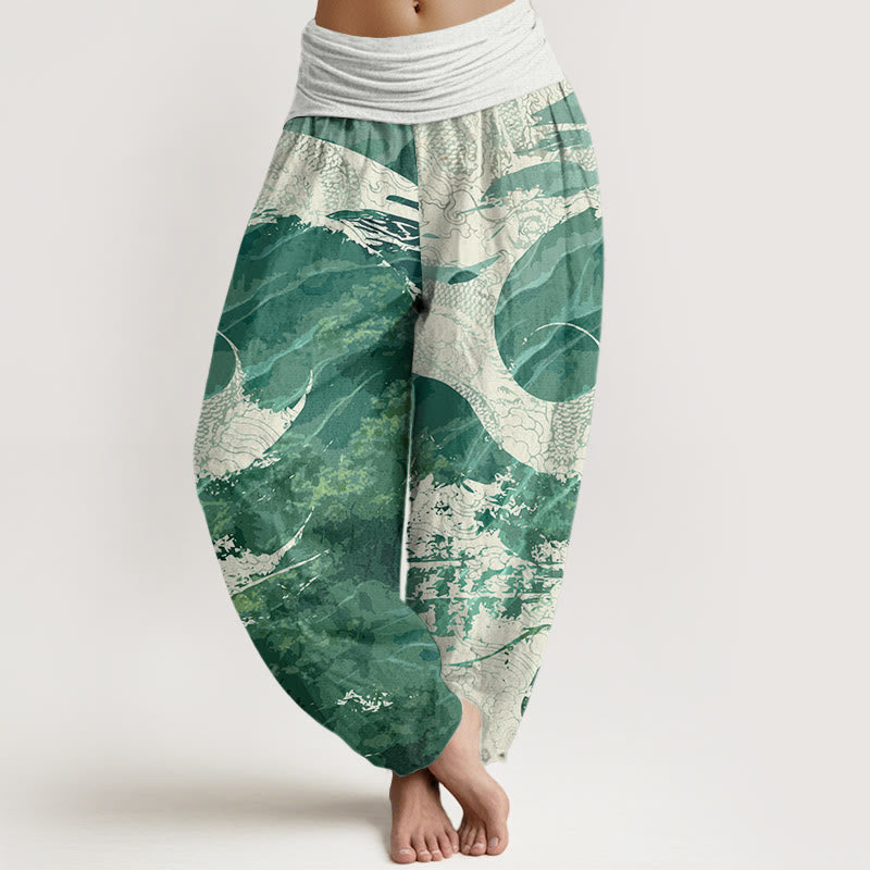 Dragon Forest Design Women's Elastic Waist Harem Pants