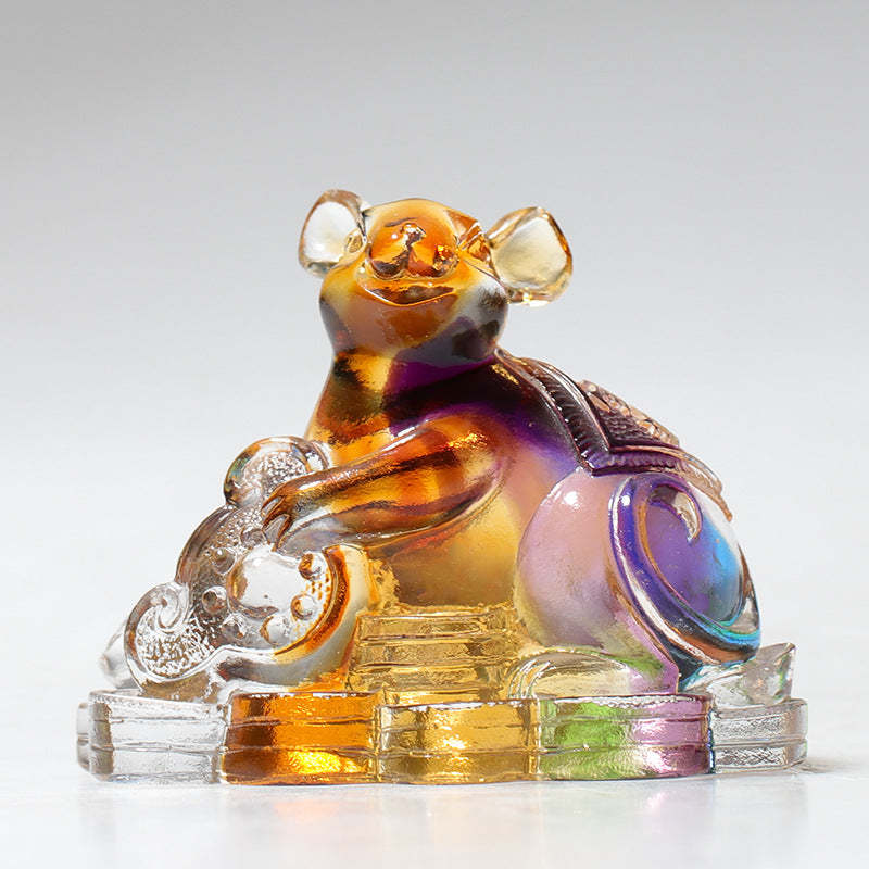 Year of the Dragon Handmade 12 Chinese Zodiac Liuli Crystal Art Piece Protection Home Office Decoration